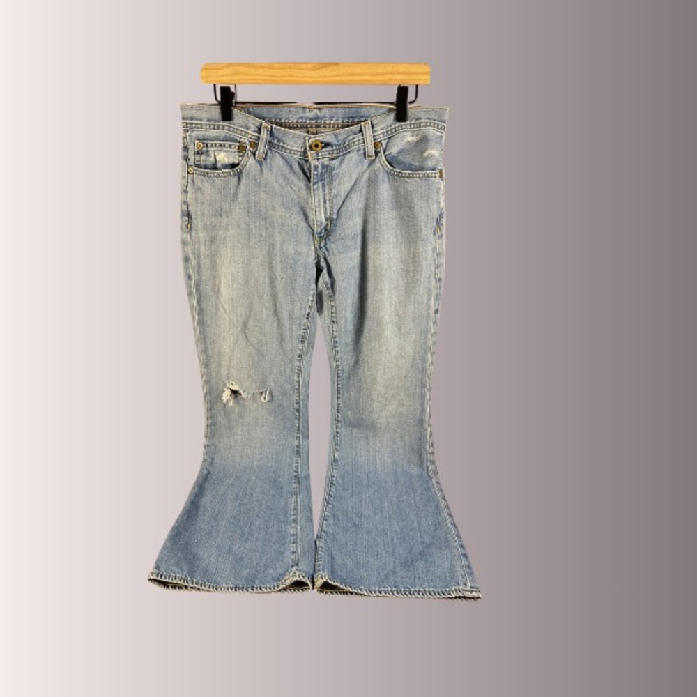 Polo Ralph Lauren Women Whitney Jeans Mid Rise Light Wash Distressed Size 12
